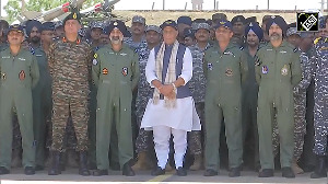 Defence Minister Rajnath Singh visits Bhuj airbase