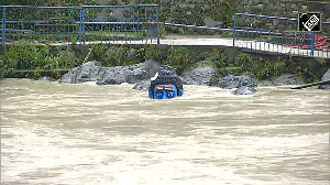 Lord Shiva idol submerges in swollen Alaknanda river in Rudraprayag 