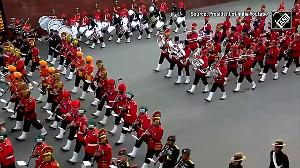 PM Modi attends Beating Retreat Ceremony at Vijay Chowk