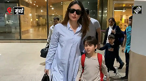 Kareena, Saif, Jeh spotted at Mumbai airport