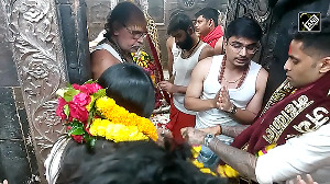 Indian Cricketer Suryakumar Yadav, Wife Seek Blessings At Ujjain's Mahakal