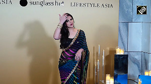Zareen Khan Looks Stunning in Traditional Saree at Diwali Bash