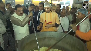 Billionaire Gautam Adani visits Maha Kumbh, performs â sevaâ at ISKCON camp