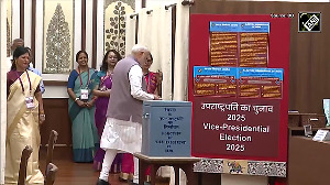 PM Modi casts 1st vote for the Vice-Presidential election at the Parliament