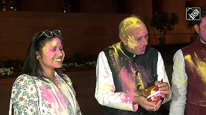 MPs celebrate Holi with Gulal at Parliament Premises