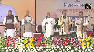 NDA MLAs take oath as Bihar Ministers at Gandhi Maidan, Patna