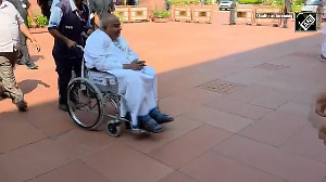 HD Deve Gowda arrives at Parliament to cast vote for VP Election
