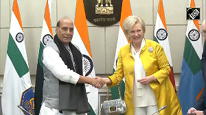 Rajnath Singh meets Princess Astrid of Belgium