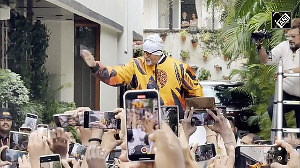 Amitabh Bachchan greets fans outside Jalsa
