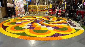 Onam Pookalam at CST