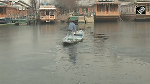 Dal Lake freezes amid severe cold in Kashmir