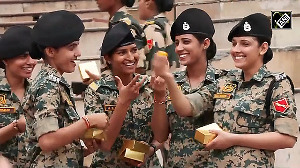 BSF soldiers celebrate Independence Day at Attari Wagah border 