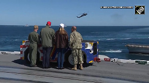 Watch:Trump, first lady Melania witness US navy's sea power demonstration on USS George HW Bush