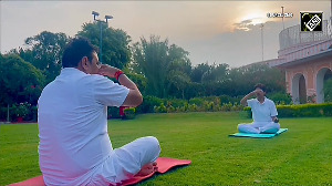 CM Bhajanlal Sharma performs yoga with security personnel and students, ahead of Int'l Yoga Day