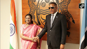 President Droupadi Murmu meets Botswana President Duma Boko at President Office in Gaborone