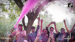 Students play Holi with great enthusiasm in Aligarh Muslim University