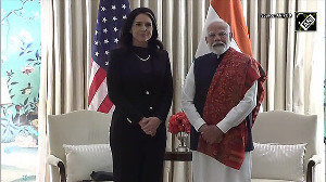 PM Modi meets Tulsi Gabbard after landing in Washington