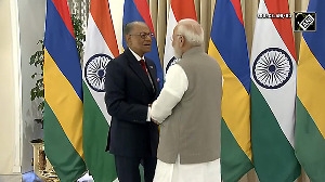 PM Modi meets Mauritius PM Dr Navinchandra Ramgoolam in Varanasi