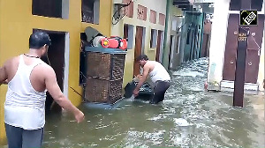 Houses submerged due to heavy rainfall at Chhatarpur in Madhya Pradesh