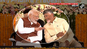 Light Moments between PM Modi and Chandrababu Naidu during the rally in Andhra Pradesh