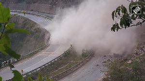 Controlled Blasting Clears Rocks on Jammu-Srinagar Highway