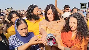 Katrina Kaif takes holy dip at Triveni Sangam in Prayagraj