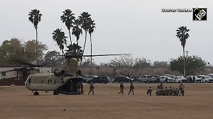 Military vehicles, Chinooks in action near US-Mexico border 