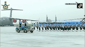 Air warriors carry out stunning march past at Hindon Air Base Station on Air Force Day