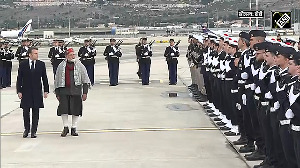 In a special gesture, Macron personally escorts Modi as he departs for Washington