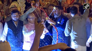Bobby Deol Shoots Arrow at Ravan Effigy