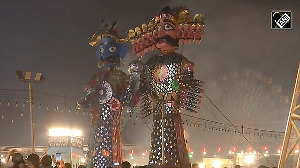 Bobby Deol Shoots Arrow at Ravan Effigy