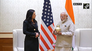 Watch: Modi and Tulsi Gabbard exchange sacred gifts during meet