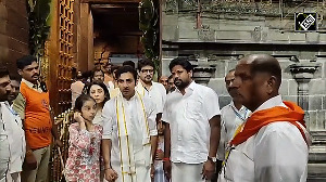 Indian team head coach Gambhir offers prayers at Sri Venkateswara Swamy Temple