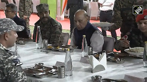 Rajnath Singh joins Armed Forces personnel for 'Bada Khana' in Jaisalmer