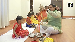 MP CM Mohan Yadav Performs 'Kanya Pujan' At His Residence