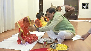 MP CM Mohan Yadav Performs 'Kanya Pujan' At His Residence