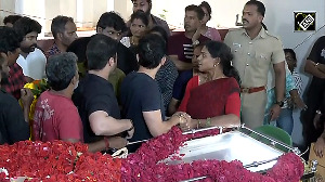 People pay last respects to actor Robo Shankar at his Chennai residence