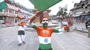 Patriotic display at Srinagar's Lal Chowk