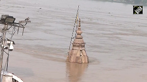 Ganga swells across UP: Manikarnika Ghat completely submerged