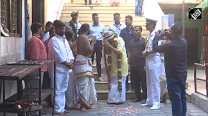 NDA V-P candidate CP Radhakrishnan visits temple near Lodhi Road area