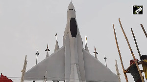 Tejas Aircraft Pandal Shines at Maha Kumbh 2025