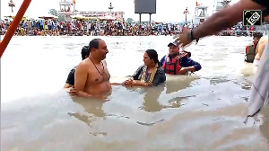 Delhi CM Rekha Gupta takes holy dip at Har Ki Pauri in Haridwar