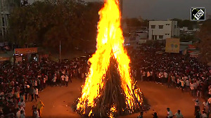 People perform 'Holika Dahan' in Gandhinagar