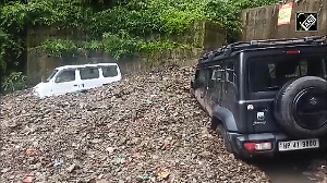 Heavy Rain Triggers Mudslide in Shimla, Two Cars Damaged