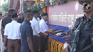 RSS Chief Mohan Bhagwat, Former Prez Ram Nath Kovind perform 'shastra puja' on Vijayadashami