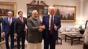 Trump hugs Modi