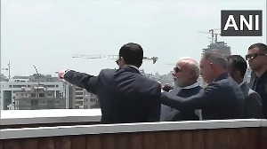 PM Modi, Cyprus Prez view Turkish-occupied mountains