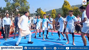 Uttarakhand CM Dhami plays kabaddi at 'Sansad Khel Mahotsav' in Dehradun