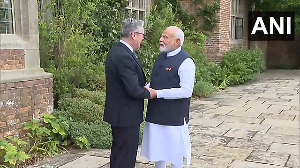 First visuals! PM Modi meets UK PM Keir Starmer in London