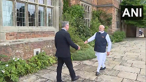 First visuals! PM Modi meets UK PM Keir Starmer in London
